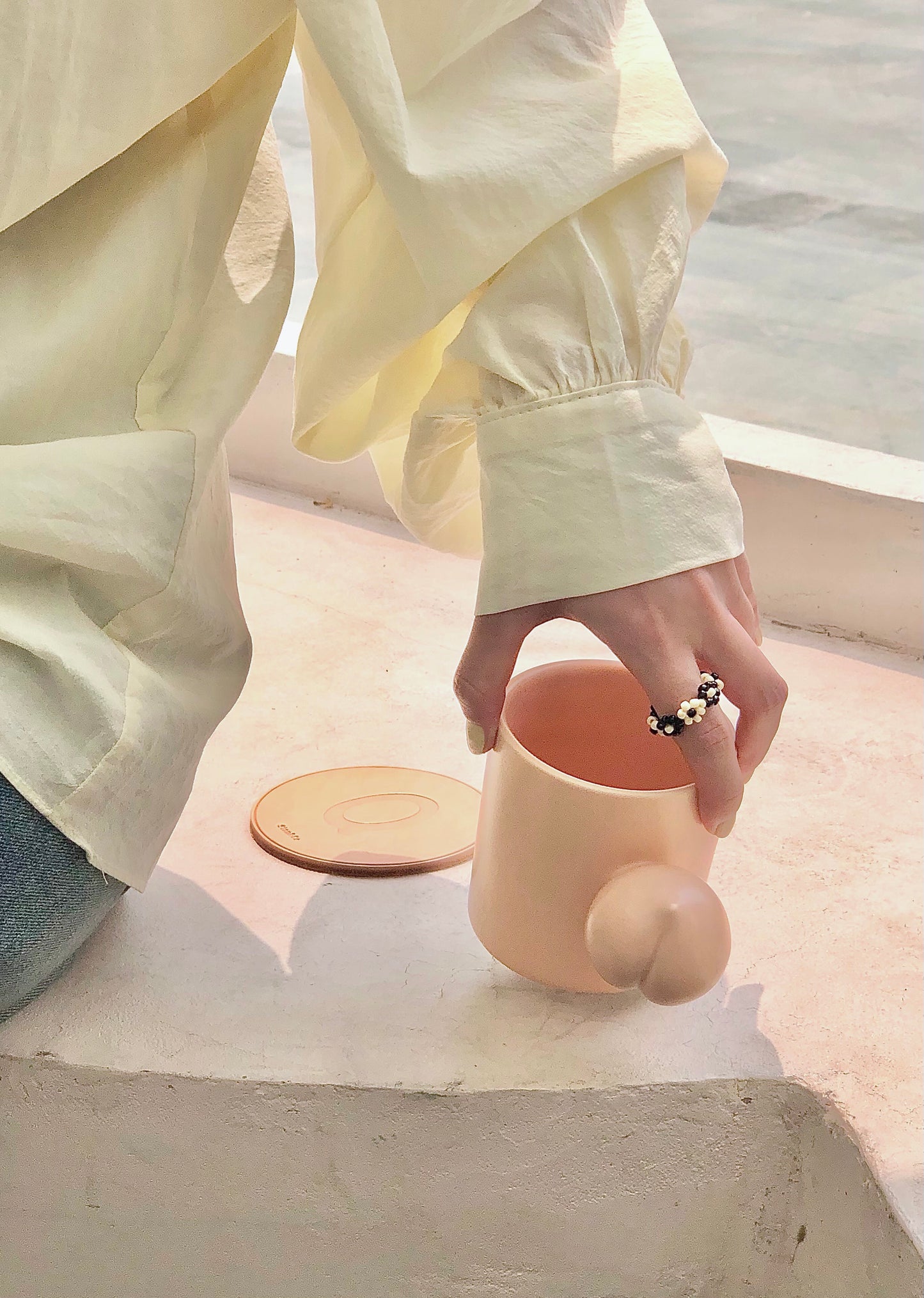 Fruit Friends 蜜桃手柄陶瓷馬克杯-250ml｜8oz