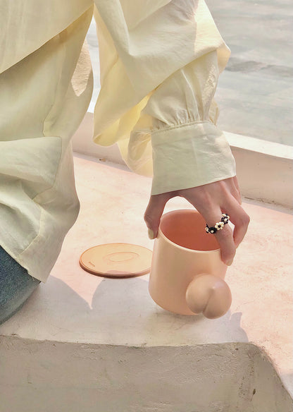 Fruit Friends 蜜桃手柄陶瓷馬克杯-250ml｜8oz