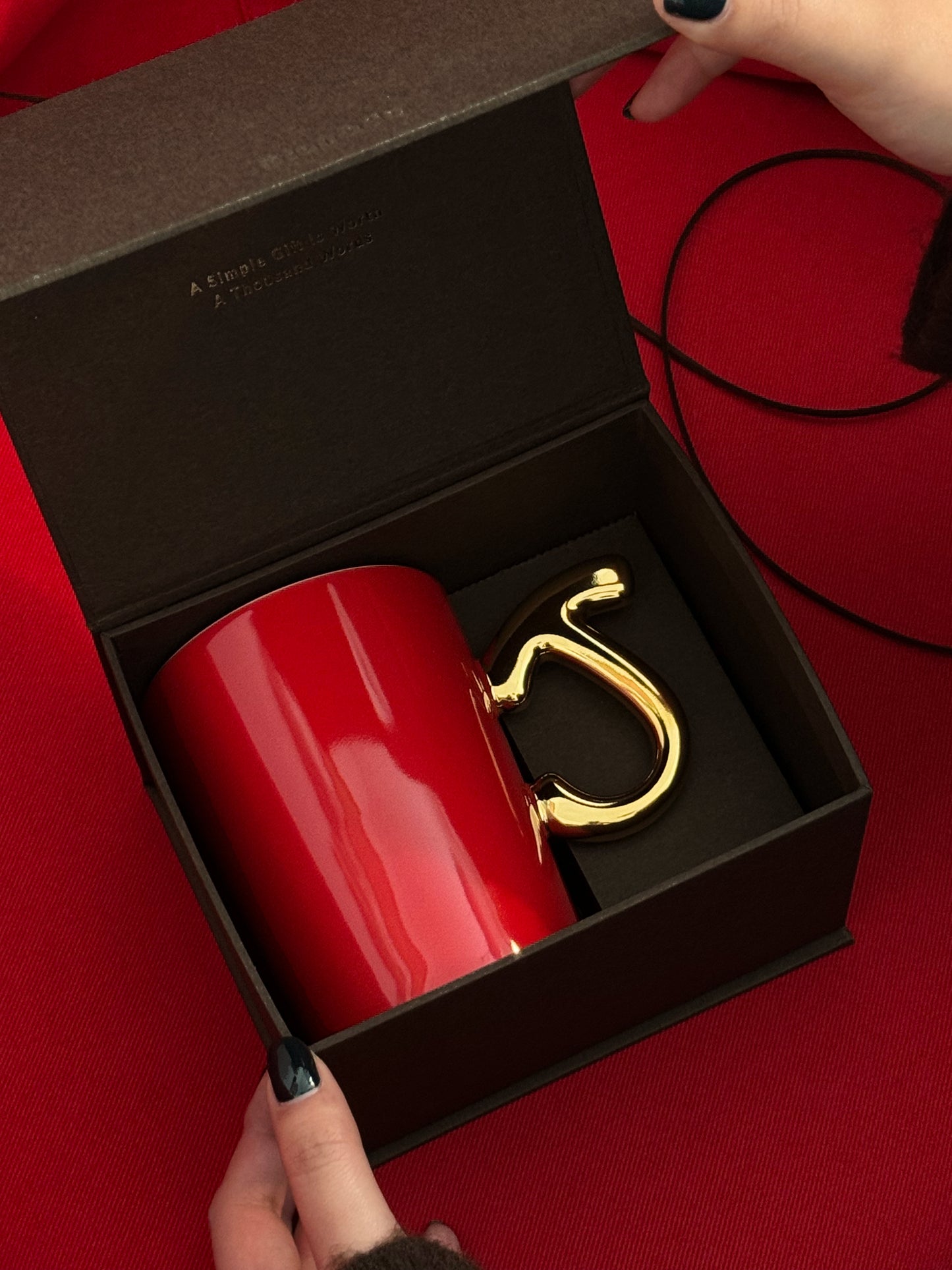 1.0 Letter Mug 手繪金紅陶瓷馬克杯 字母可選-450ml｜15oz