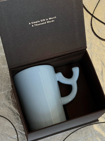 1.0 Letter Mug 手工陶瓷馬克杯 淺藍字母可選-450ml｜15oz