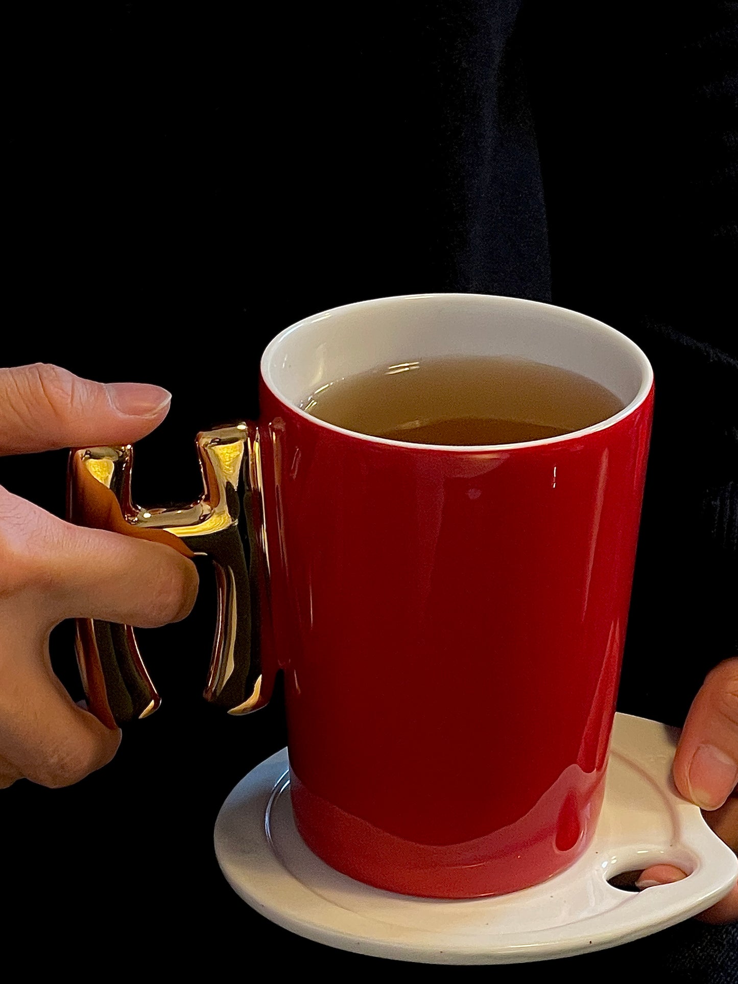 1.0 Letter Mug 手繪金紅陶瓷馬克杯 字母可選-450ml｜15oz