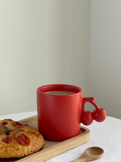 Fruit Friends 櫻桃手柄陶瓷馬克杯-250ml｜8oz