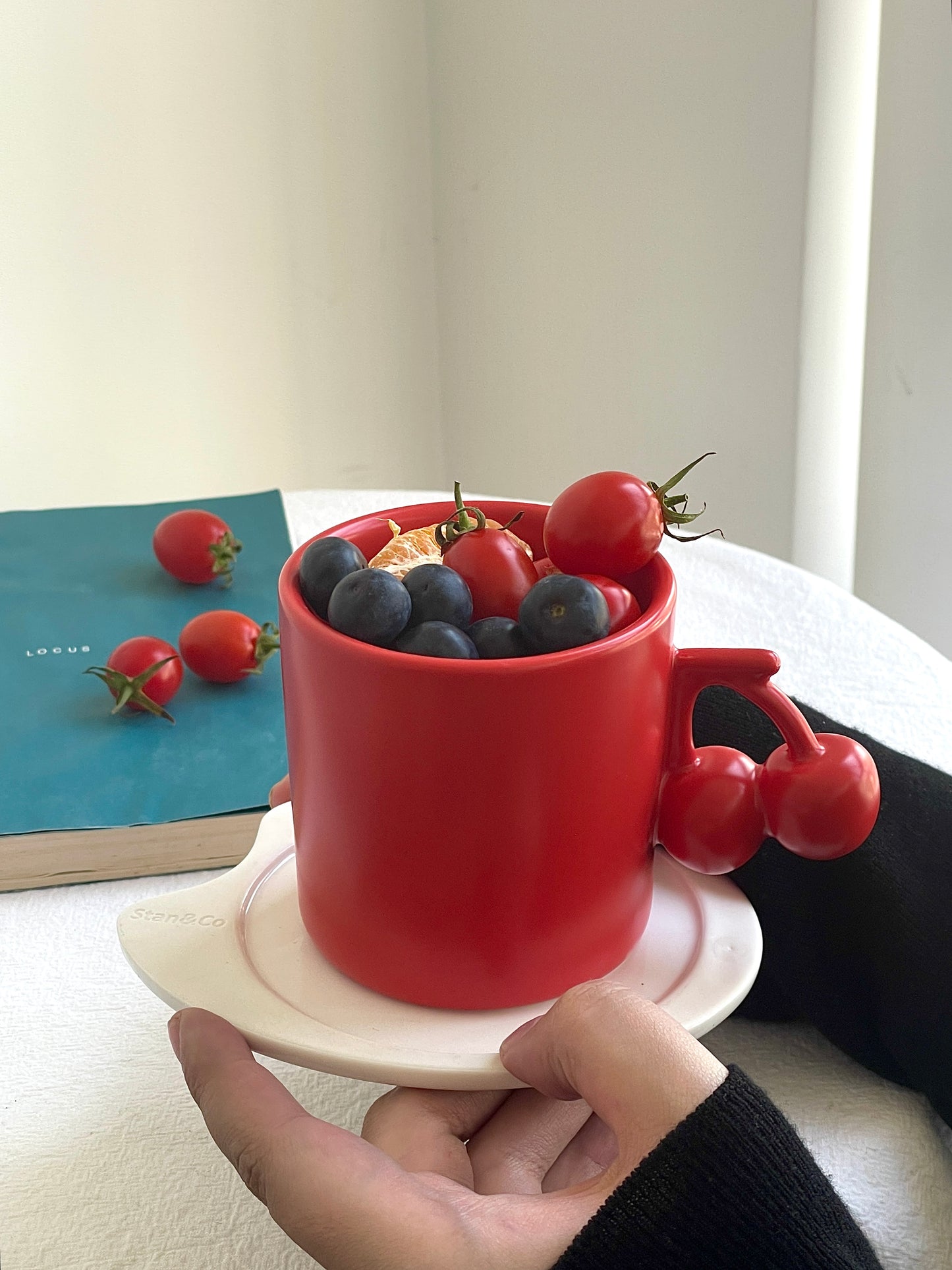 Fruit Friends 櫻桃手柄陶瓷馬克杯-250ml｜8oz