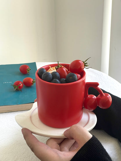 Fruit Friends 櫻桃手柄陶瓷馬克杯-250ml｜8oz