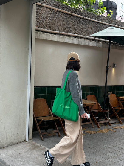 Bigtote 单肩大容量帆布袋 字母可選