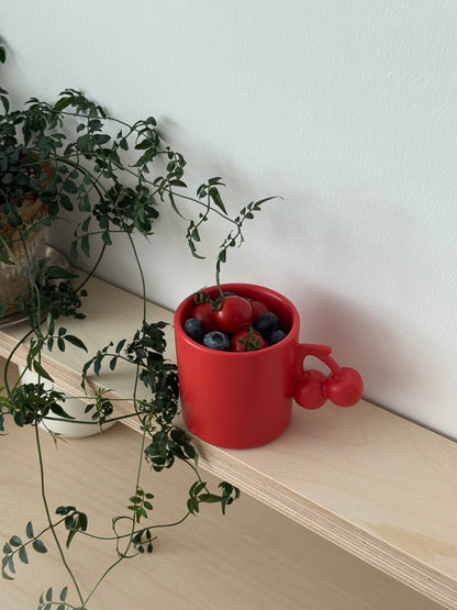 Fruit Friends 櫻桃手柄陶瓷馬克杯-250ml｜8oz