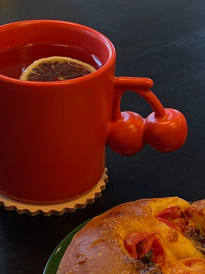 Fruit Friends 櫻桃手柄陶瓷馬克杯-250ml｜8oz