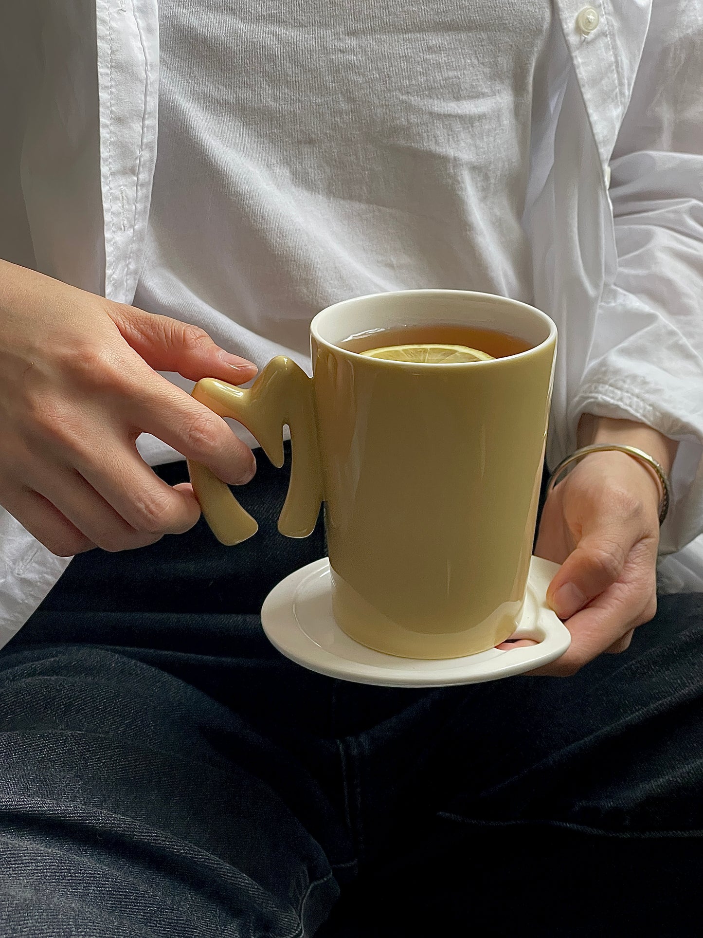 1.0 Letter Mug 手工陶瓷馬克杯 卡其字母可選-450ml｜15oz