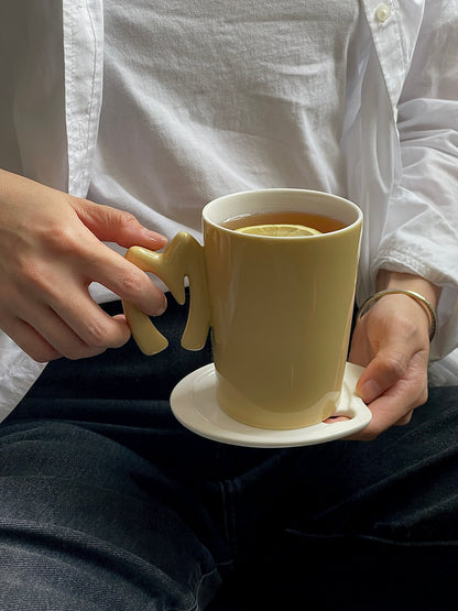 1.0 Letter Mug 手工陶瓷馬克杯 卡其字母可選-450ml｜15oz